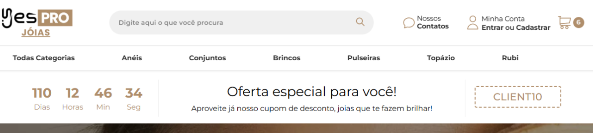 seção de cupom