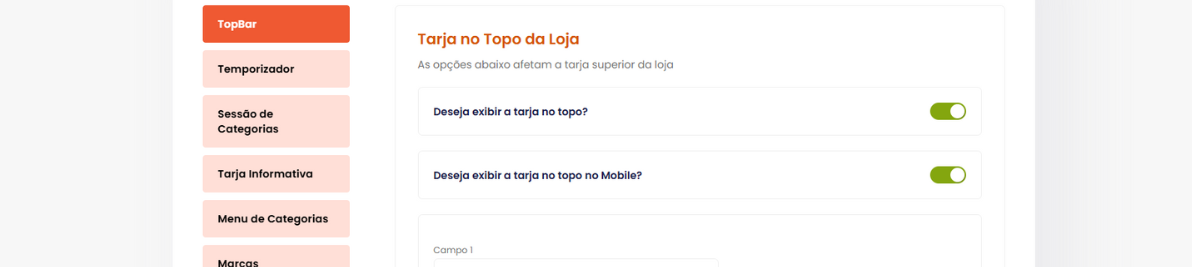 imagem das opções da TopBar